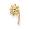 14K Yellow Gold Cubic Zirconia Sunburst / Celestial Sun Nose Ring (L-Bend)