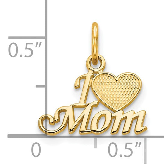 10K Gold ‘I Love Mom’ Pendant