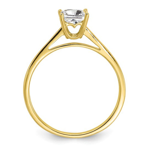 10K Gold Princess Cut Solitaire Ring