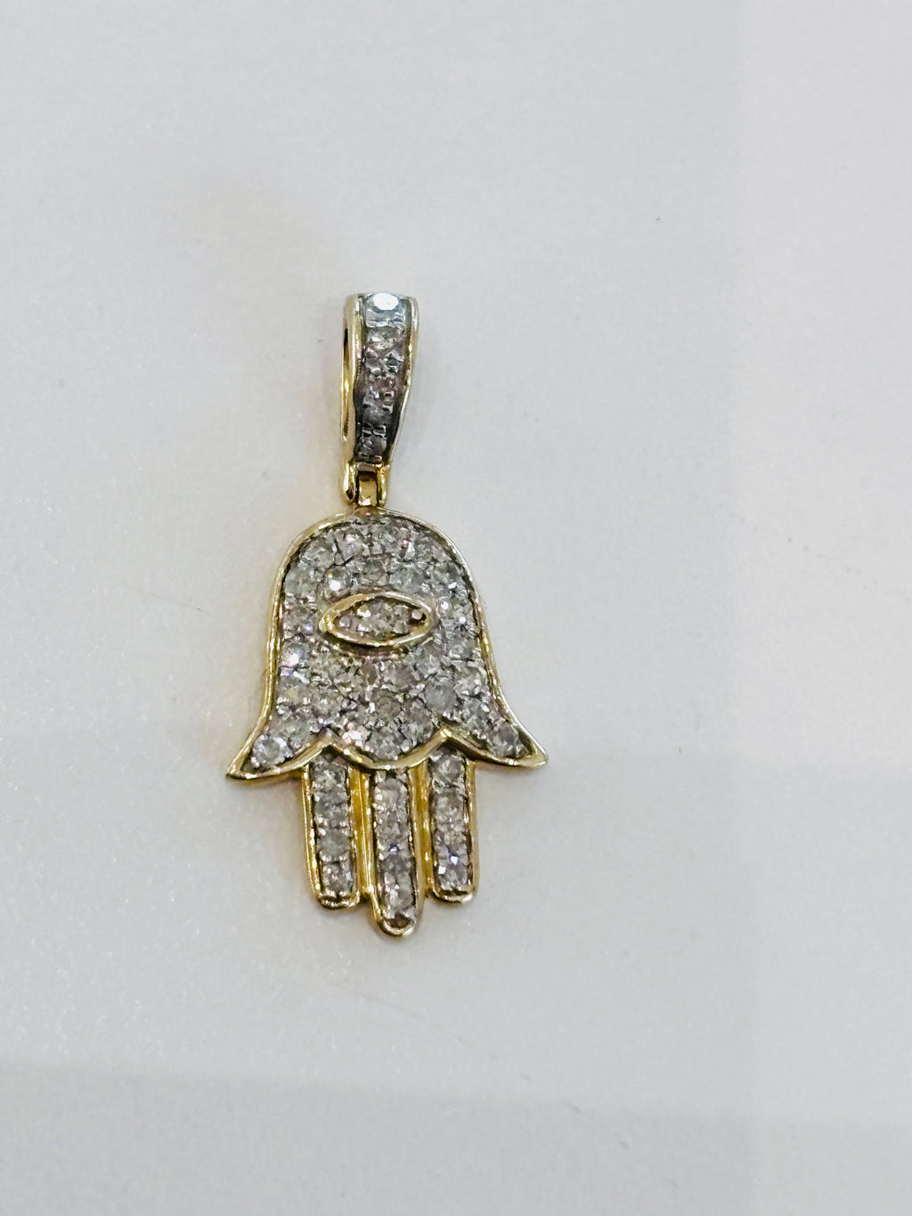 10K Gold ‘Hamsa’ Diamond Pendant