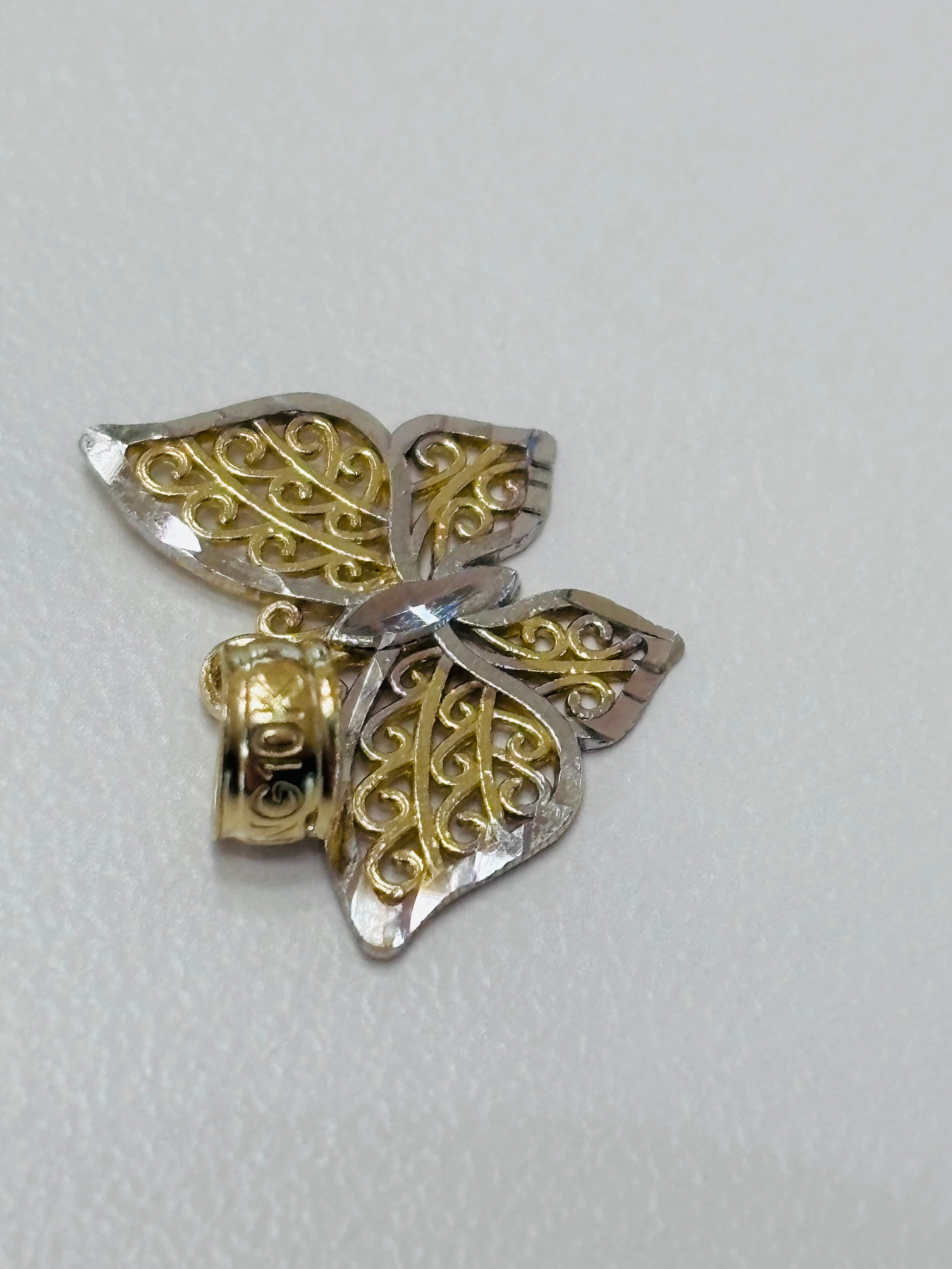 10K Gold Butterfly Pendant