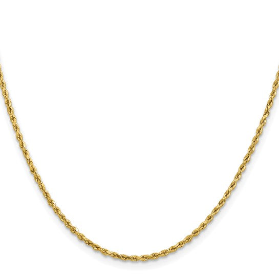 10K Rope Chain Diamond Cut 2mm 20” length.