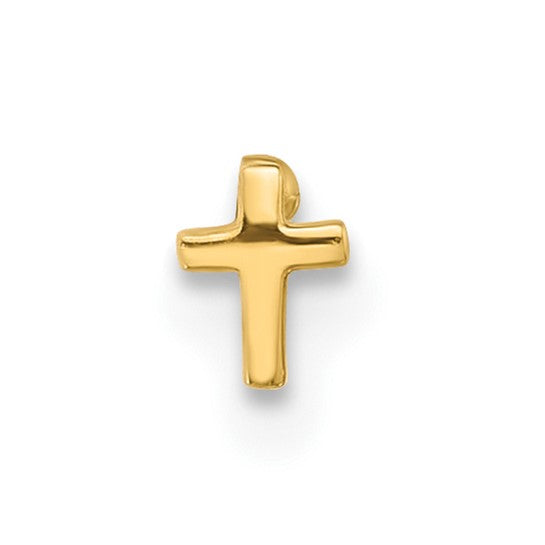 14K Solid Yellow Gold Cross Nose Bone Stud