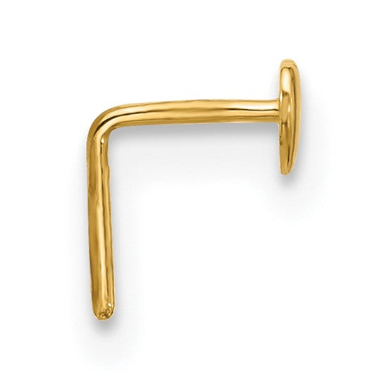 14k Yellow Gold 22 Gauge Polished Heart Nose Stud