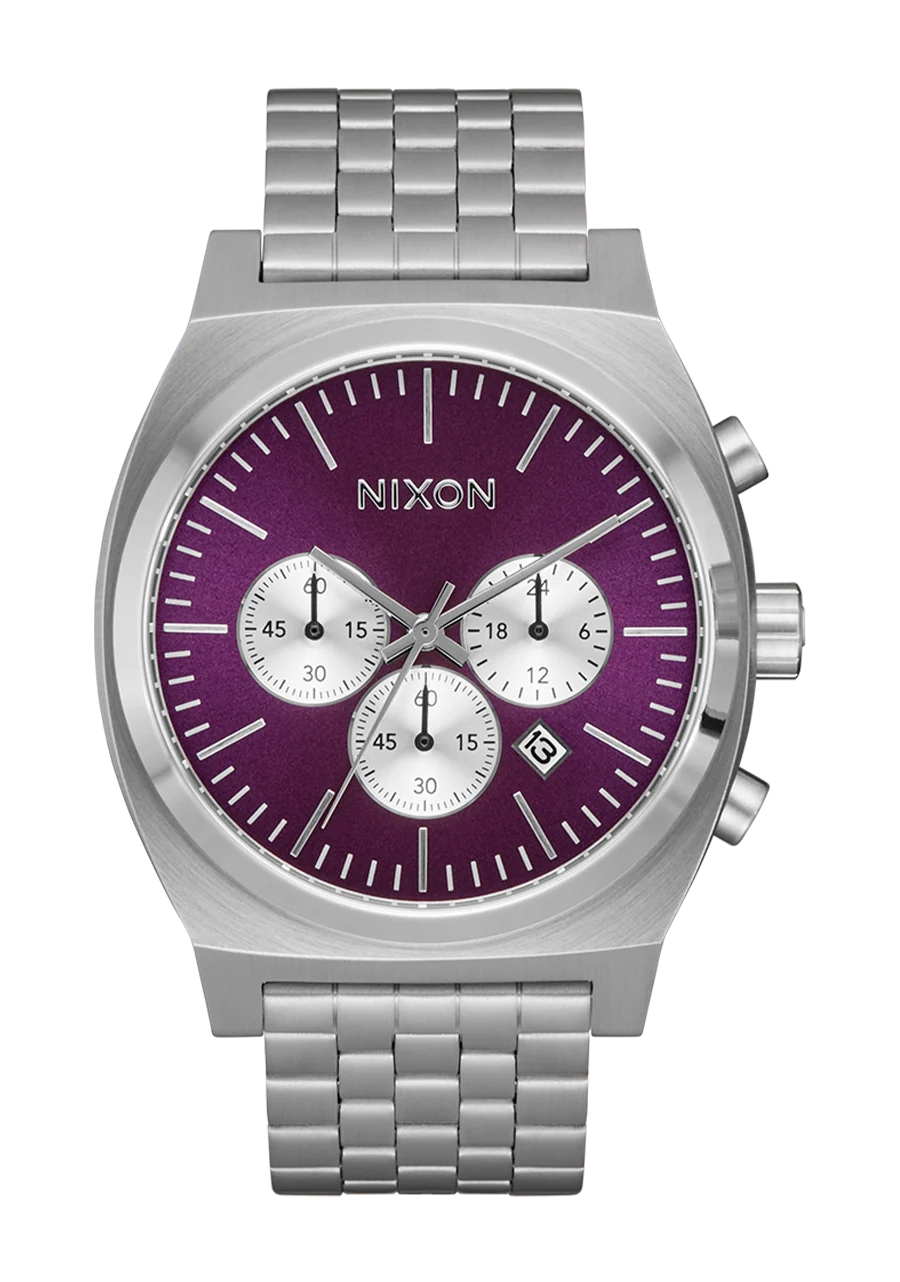 Nixon Time Teller Chrono Silver / Purple Sunray