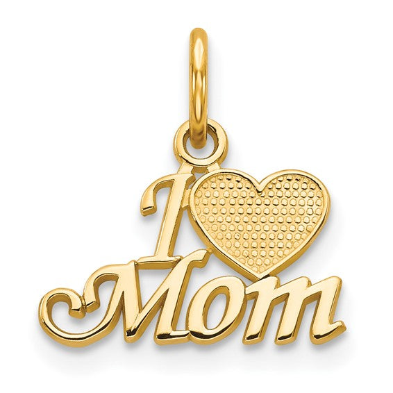 10K Gold ‘I Love Mom’ Pendant