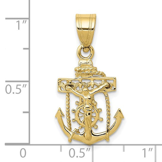 10K Gold Mariner’s Crucifix Cross Pendant.