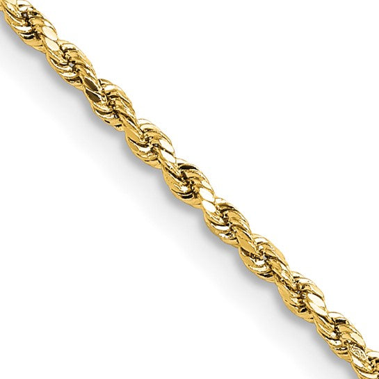 10K Rope Chain Diamond Cut 2mm 20” length.
