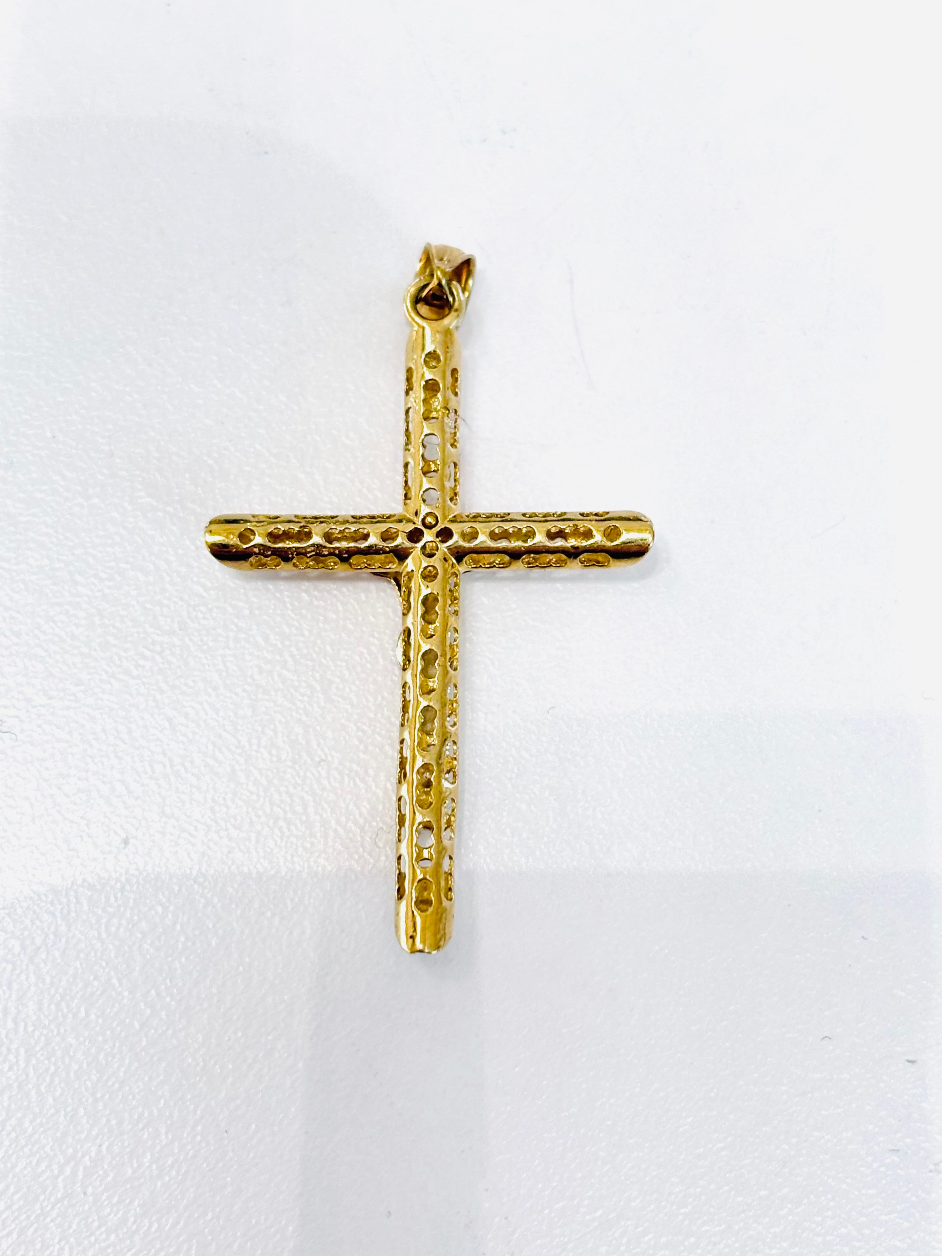 10K Gold Two Tone Crufix Cross Pendant