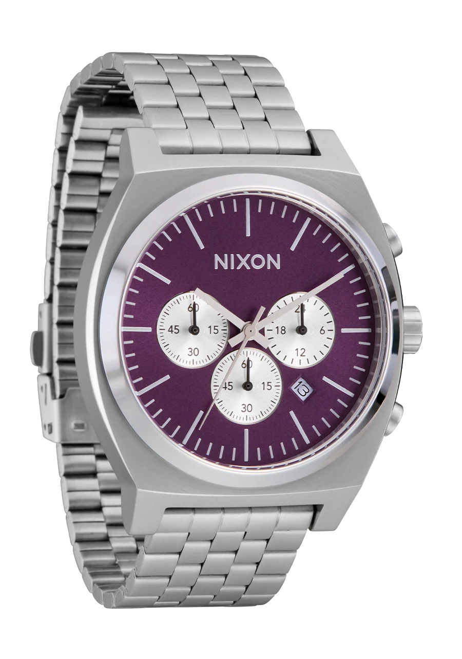 Nixon Time Teller Chrono Silver / Purple Sunray