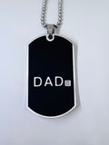 Stainless Steel Diamond DOG TAG Pendant with Chain 24”